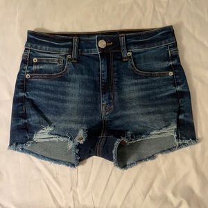 American Eagle High Rise Shortie Jean Shorts
